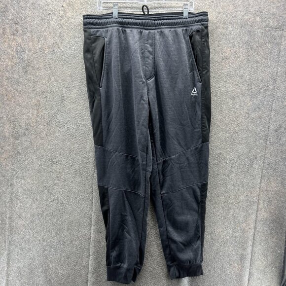 Reebok Pants Mens XL Black Joggers Fleece Lined Athletic Sweatpants - Picture 1 of 12